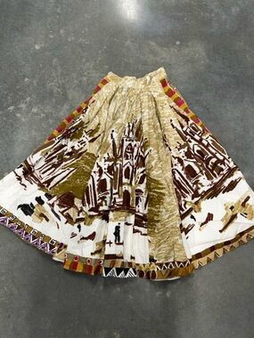 Prada Postcard Print 2004 Printed Maxi Skirt